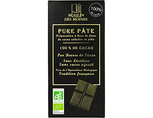 Moulin des Moines - Chocolat bio 100%pure pâte de cacao sans sucre - 100g Cover