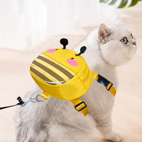 Ruiqas Hunderucksack mit Geschirr Niedlicher Cartoon Satteltasche Selbsttragerucksack für Welpen Kleine Hunde