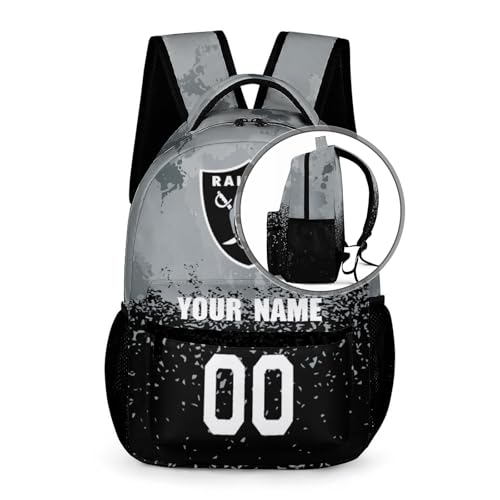 Custom School Backpack High Capacity Student Bag Football City Gifts for Kids Backpack Men Women Add Name & Number