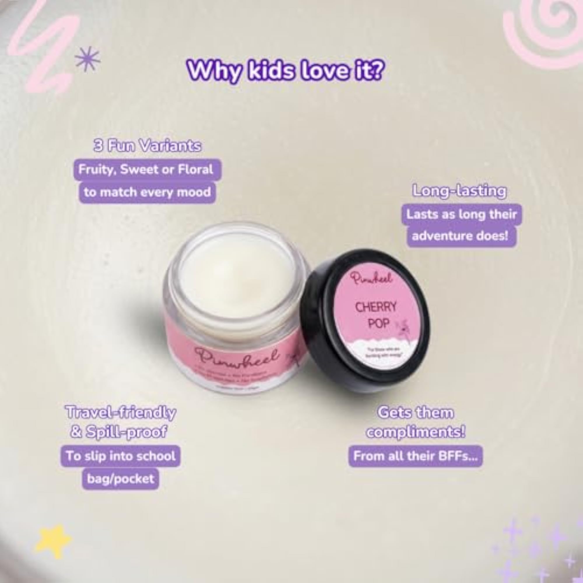Solid Perfume Bar (Pack of 3) - Cherry Pop, Vanilla Clouds, Cotton Kisses