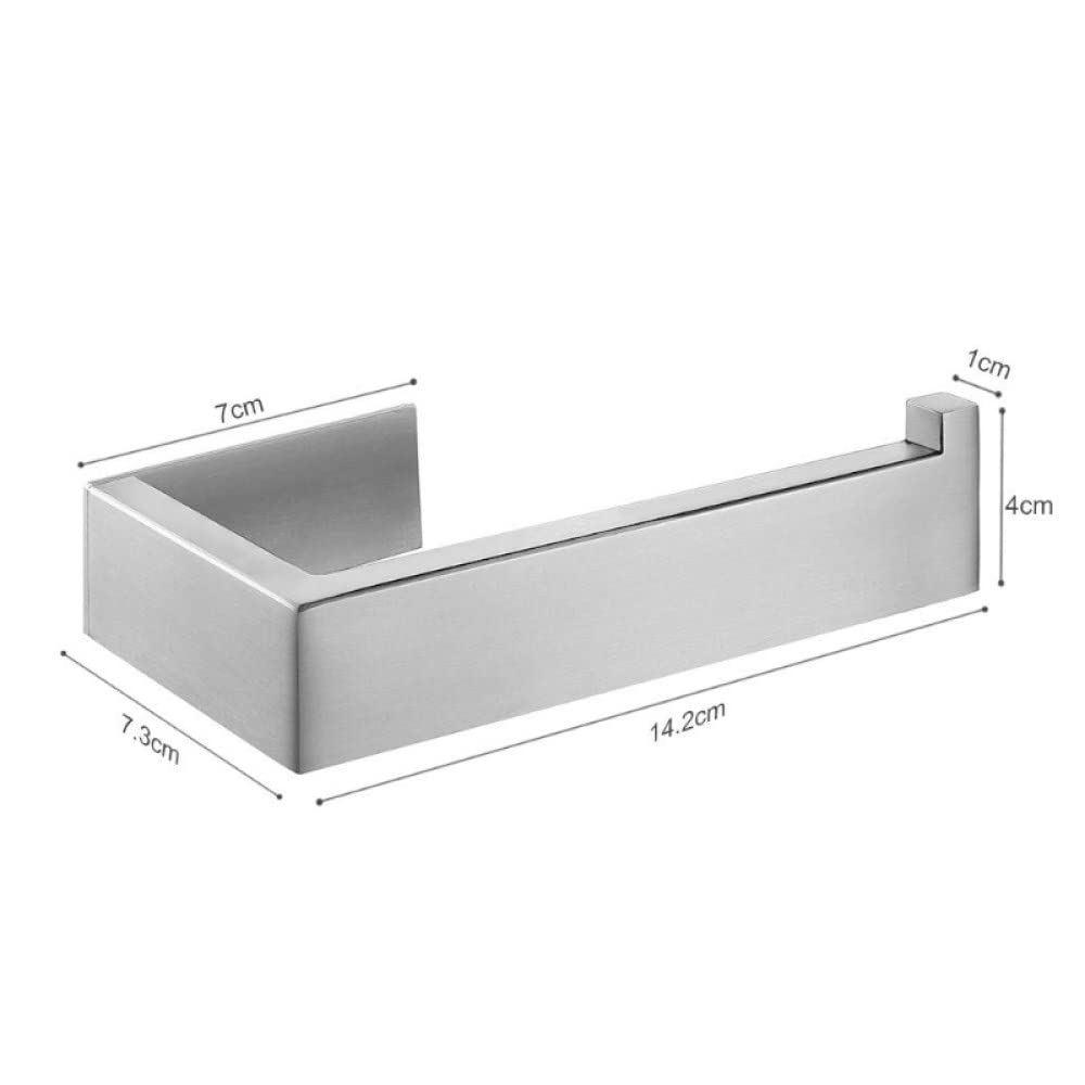 Portarrollos de Papel higiénico Adhesivo 304 Acero Inoxidable Cepillado WC Baño Cocina Papel Portarrollos Toallero Rack Tissue Hanging Square, H