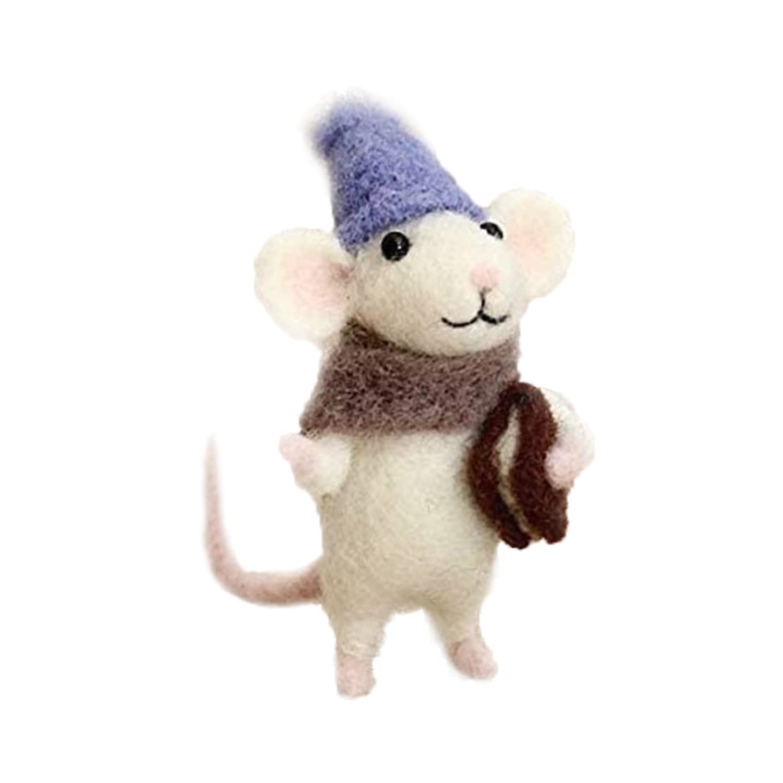 CAKEEYUM Mice Needle Felting Starter Kit Unfinished Wool Felt Mouse Craft Kit for Beginner DIY Craft