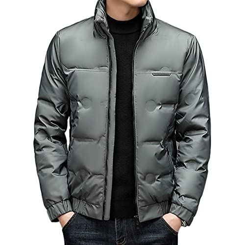 TIYRUS Jaqueta masculina outono inverno com tops casuais e confortáveis gola alta quente (cor: verde