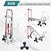 SOUTHHELP 3 in 1 Industrial Convertible Hand Truck Dolly,1000 LBS Capacity Aluminum Hand Truck Dolly,Stair Climbing Hand Trucks Heavy Duty with Rubber Wheels for Moving,Transport(Red)