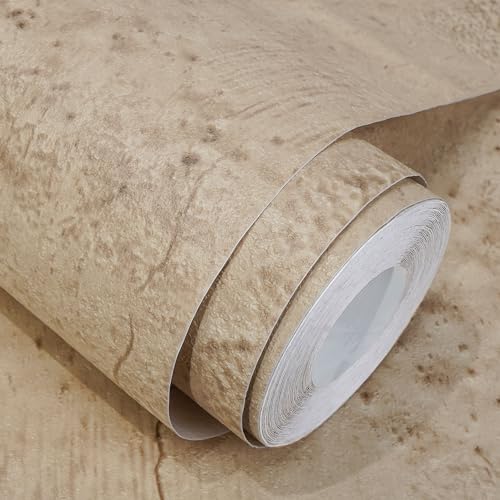 WADILE Beige Concrete Wallpaper 15.7 in * 118 in Cement Contact Paper 3D Matte Textured Wall Paper Pull and Stick Self-Adhesive & Removable
