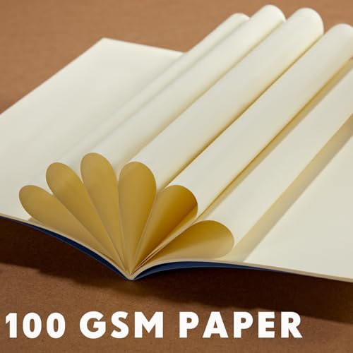Image of 100 Pcs A5 Journals Notebooks Bulk,Navy,Blank | Kraft Softcover Small Notebooks 5.5 Inch x 8.3 Inch Notepads with 60 Page 30 Sheet for Writing Sketch Travel Office Supplies