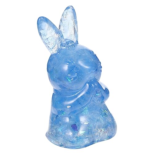 Statue de lapin en cristal naturel : lot de 2 figurines sculptées haut de gamme pour bureau