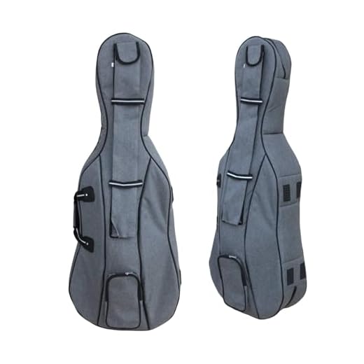 WUQIMUSC Bolsa para violonchelo, tamaño 4/4, exterior de nailon, acolchado de espuma de 20 mm de grosor, correas traseras ajustables, múltiples bolsillos, almacenamiento frontal de accesorios,