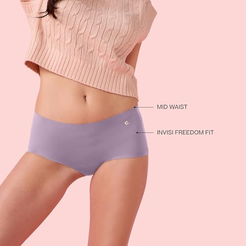 Image of Enamor Innovations Invisi, All Day Comfort, Mid Waist Boyshorts Panty for Women - No Visible Panty Lines, Breathable, Sweat Wicking, Free Cut, Full Coverage - PS40