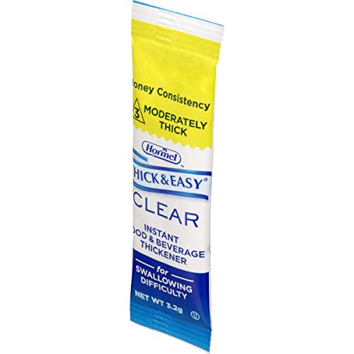 Thick & Easy® Clear Food & Beverage Thickener Packet, Powder Thickener for Dysphagia Diets and Swallowing Support, Honey Consistency IDDSI Level 3, 3.2 g Packets - 100 Count