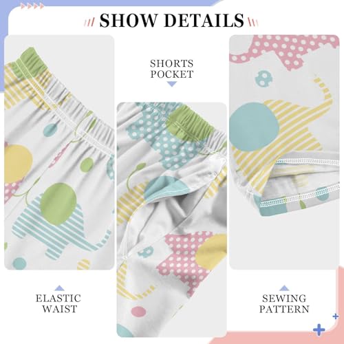 Cute Elephant Pastel Colors Boys Pants for Kids Jogger Pants with Pockets S-XL4