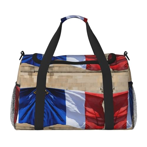 Bolsa de viaje grande y ligera con motivos de Francia para actividades deportivas