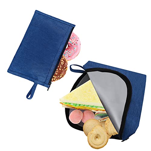 Wiederverwendbare Gefrierbeutel Frühstücksbeutel Lebensmittel Zipper Beutel auslaufsicher Brotbeutel nachhaltig Gemüsebeutel Lunchtasche Lunchbag für Obst Gemüse Sandwich Blau