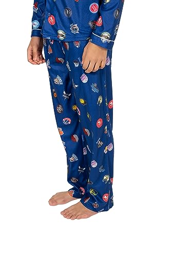 Image of Ultra Game Youth NBA Official 2-Piece Super Soft Button Down Pajamas Set