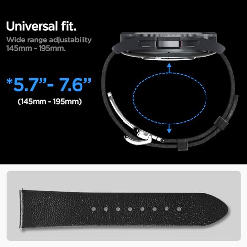 Image of Spigen Enzo Strap Band for Samsung Galaxy Watch7(44mm /40mm), Watch FE(40mm), Watch6 /5 /4(44mm /40mm), Watch6 Classic(47mm /43mm), Watch5 Pro(45mm), Classic Style - Black