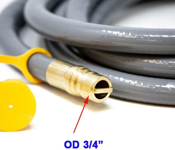 Miniatura 6 de Kit de conversión de manguera de gas natural de 10 pies de 12 de identificación, parrilla de gas propano de conexión y desconexión rápida, conjunto