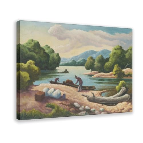 Impression giclée de rivière Thomas Hart Benton tableau sur toile salon et bureau