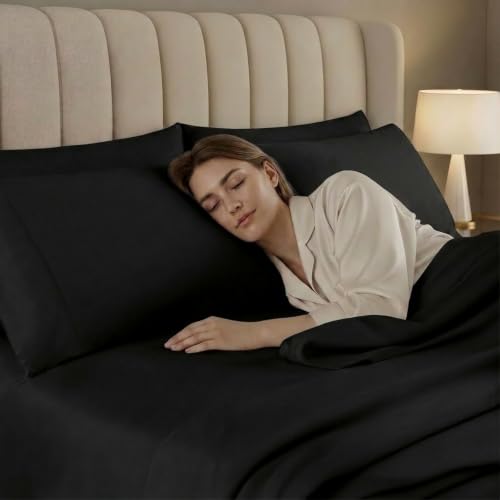 Image of 8-Pack Hotel Size Full Size Sheet Set, Soft Brushed Microfiber Hotel Sheets, Hotel Quality Bedding, Deep Pocket, Shrink & Fade Resistant, Easy Care, Black