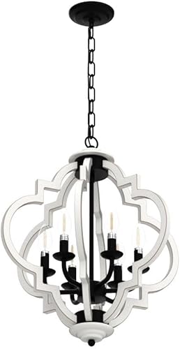 Miniatura 4 de Eayaya Lámpara de comedor sobre mesa, 6 lámparas de casa de campo para dormitorio, iluminación colgante de cocina de madera envejecida sobre la