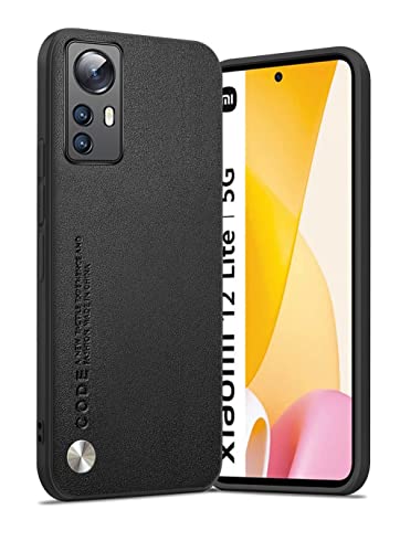 Puxssul Coque pour Xiaomi 12 Lite 5G, Coque en Cuir Synthétique TPU, Antichoc Anti-Dérapante Ultra Léger Coque pour Xiaomi 12 Lite 5G, pour Hommes Femmes (Noir) Cover