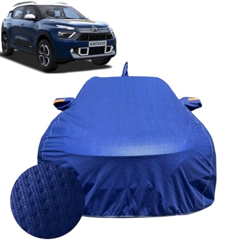 Image of Car Cover For Citroen C3 Aircross (2023-2026) | 100% Waterproof Cover with Antenna & REFLECTIVE Mirror Pockets | Dustproof, Scratchproof, Heatproof Aircross Car Cover |Soft Cotton Lining|BLUE