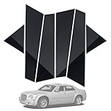 6PCS Glossy Black Door Pillar Covers/Window Exterior Molding Anti-Scratch Trim Compatible with Chrysler 300 300C 2005 2006 2007 2008 2009 2010,Window Outer Pillar Panel Set