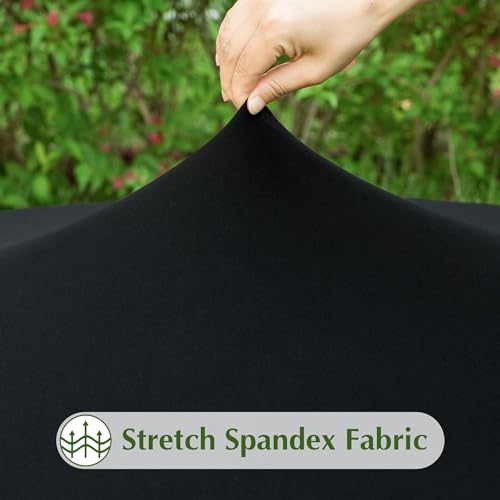 mylacerhome 2 Pack Square Fitted Tablecloth 34X34 Inch Stretch Spandex Card Table Cover Black Washable Cloth Elastic Table Topper for Indoor and Outdoor by mylacerhome - Image 7
