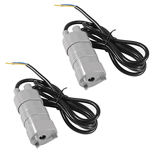 2 PACK 5M 12V Pumping Head DC High Flow Water Pump Submersible Pump Motor with 4.6ft Cable 5M High Head 10L/Min 600L/H Pond Aquarium Camper Motorhome Garden Fountain DC Brush Water Pump