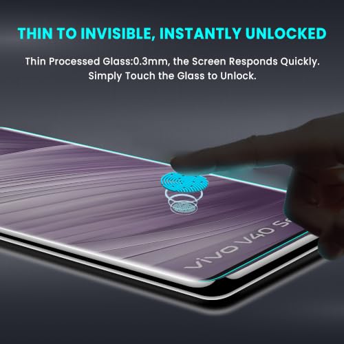 Image of FIRST MART Matte UV Tempered Glass for Vivo V29, Vivo V29e, Vivo V40, T2 Pro & iQOO Z7 Pro | Anti-Glare Curved Screen Protector, 9H Scratch Resistant, Fingerprint Compatible, Case-Friendly | Pack of 1