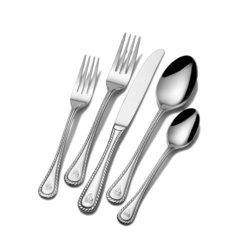 Towle Everyday 5112955 Nautical 20-Piece Stainless Steel Flatware Set, Service for 4