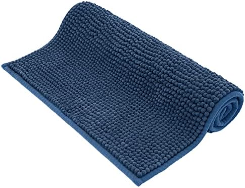 ROSMARUS Chenille Bath Mat Non-Slip Super Absorbent Bathroom Mat 80X50cm,Washable Soft Fluffy Bathroom Rug,Microfiber Shower Mat Shaggy Rug for Bathroom,Yellow