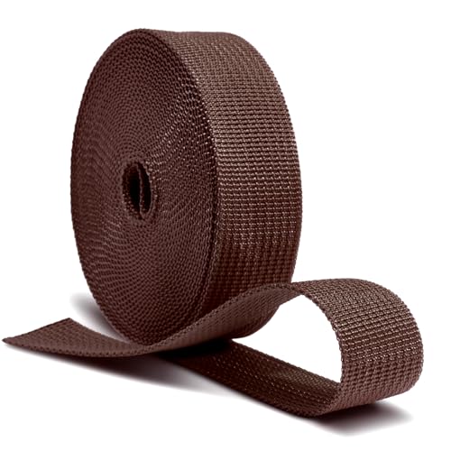 Image of CooBigo 12 Yards Webbing 1 inch & 1.5 inch & 2 inch Polypropylene Webbing Strap 1 Inch 1.5 Inch 2 Inch Wide Webbing Strapping for Bags /Lawn Chair /Pool Solar Cover DIY Crafting