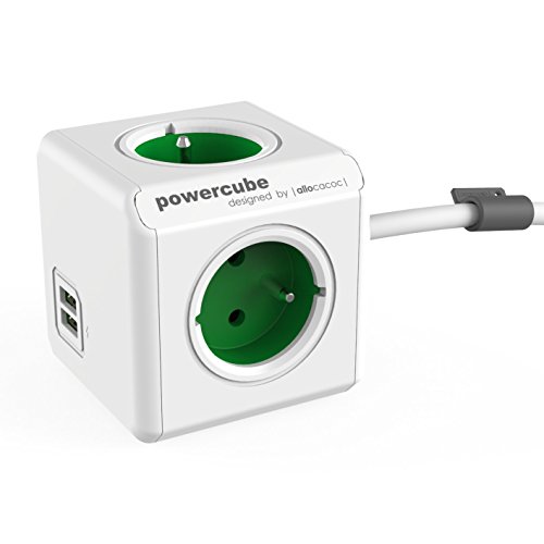 Allocacoc 2402GN/FREUPC Power Extension 1.5 m 4 AC Outlet(s) Indoor Green White