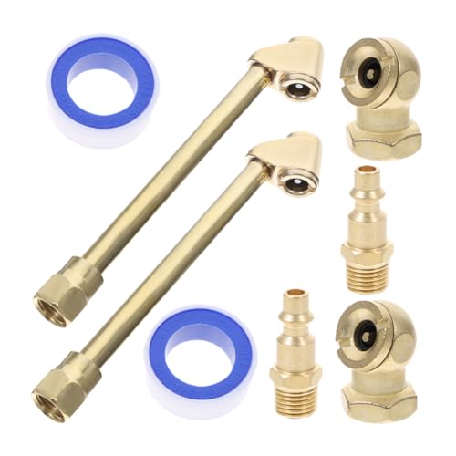 PLAFOPE Portable Air Chuck Set 2-in-1 Female Closed Chuck Male for Tire Inflator Gauge Easy to Use