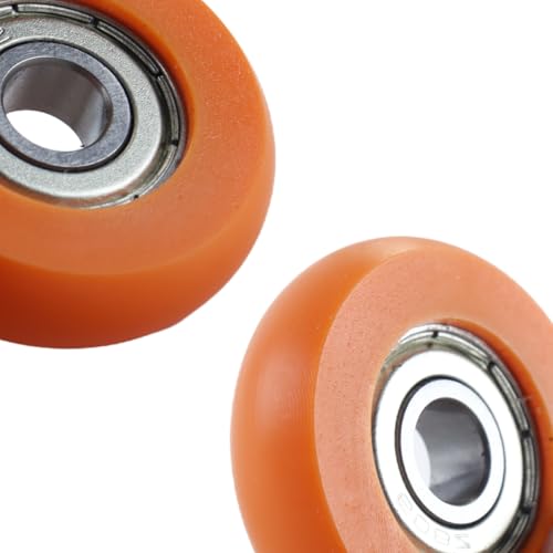 Ausi 2 Stück Rudergerät-Sitzrad, Nylon-Edelstahlrolle mit Lager, Außendurchmesser 36 mm, Breite 10 mm, Innendurchmesser 8 mm, Tragkraft 67 kg, Gelb