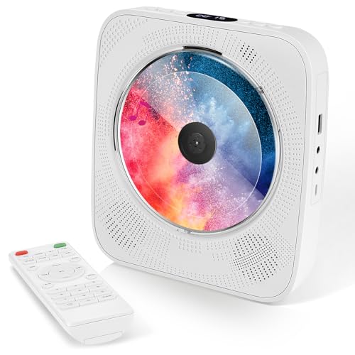 CD Player Bluetooth Tragbarer CD-Player mit an der Wand montierbaren, Heim Audio Boombox mit Fernbedienung, HiFi-Lautsprechern mit USB MP3 Wiedergabe, FM-Radio, 3,5-mm AUX-Eingang f&uuml;r Kopfh&ouml;rer