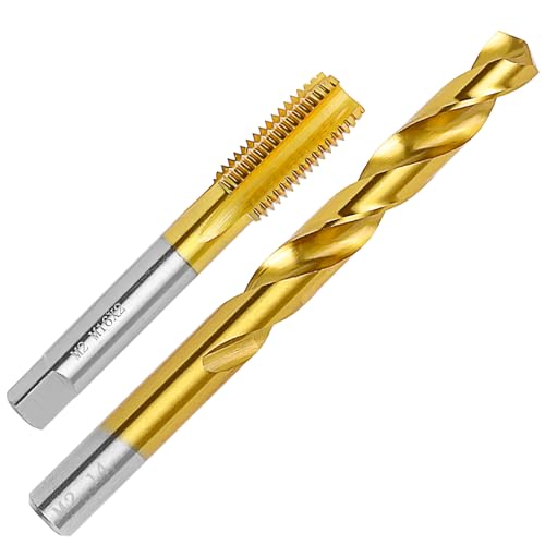Image of M16x2.0 Tap and 14.0mm Drill Bit Kit, M2 HSS Metric Drill and Tap Set, Combination of Drill and Tap Kit for Metal