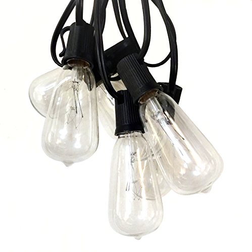 Hometown Evolution, Inc. Vintage Edison Outdoor String Lights (ST40 Clear - Black Wire, 100 ft) by Hometown Evolution, Inc. - Used condition - Image 5