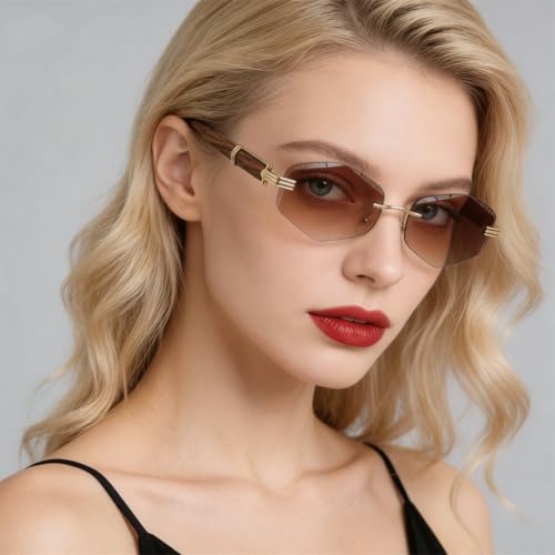 Lunettes de soleil sans monture verres étroits légères femme