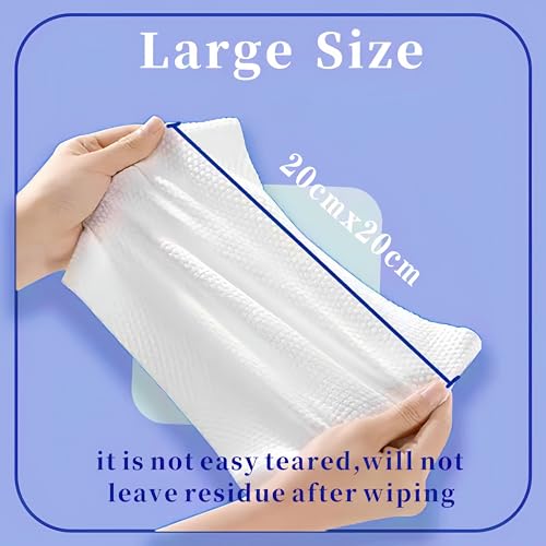 Image of Disposable Face Towel 300 Count, Soft Cotton Clean Skin Face Towels, Dry Wipes Cotton Facial Towels Wash Cloths Tissue Thickened, Face Towelettes Disposable for Makeup Remover, Cleansing and Skincare