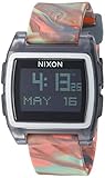 NIXON Base Tide A1104 - Orange Jellyfish - 100m Water Resistant Men's Digital Surf Watch (38 mm Watch Face, 36 mm Pu/Rubber/Silicone Band)
