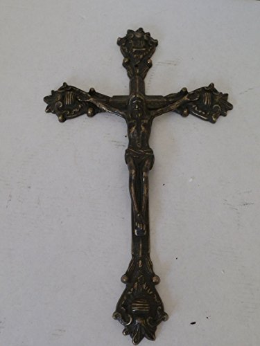 Arterameferro Crocifisso In Ottone Brunito Modello Barocco Da Parete 33 Cm