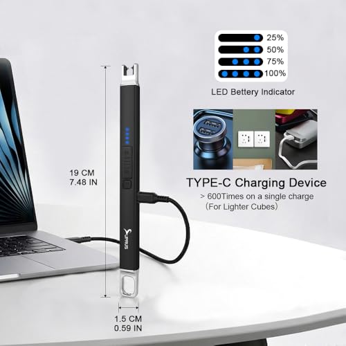 Encendedor eléctrico SUPRUS USB recargable con seguridad miniatura 7