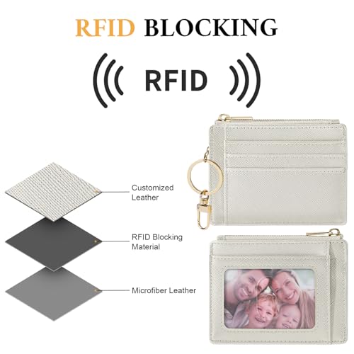 Image of Sodsay Card Case Slim Front Pocket Wallet for Women Credit Card Holder with Keychain | Slim, Front Pocket, Credit Card Holder, with Keychain