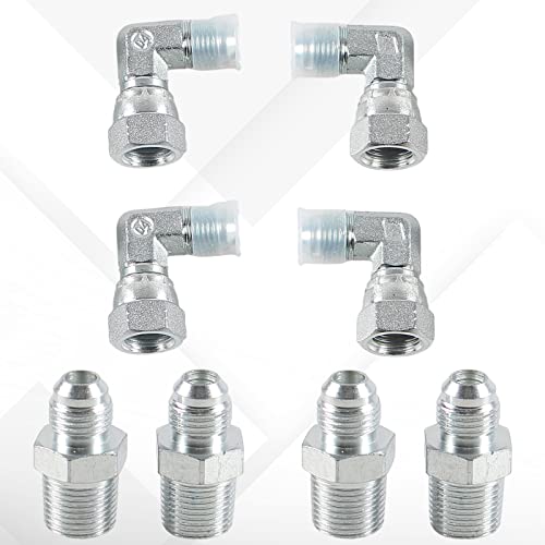 Gstp 6An Ss Transmission Cooler Hose Fitting Stainless Steel Braided Cooling Lines Compatible With Chevy Ford Mopar Replacement For Th350/ 700R4/ Th400 50" #TOP2