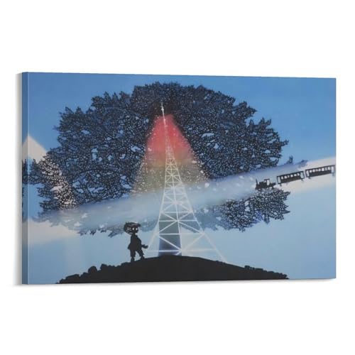 藤城清治ポスター絵画「銀河鉄道の夜」 壁飾り バスルーム 寝室装飾 油彩画 ウォールアート 素晴らしいギフト08x12inch(20x30cm)