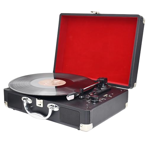 Giradischi vintage Bluetooth in vinile, giradischi retrò a 3 velocità con altoparlanti stereo integrati, adatto a dischi da 33/45/78 giri/min e 7 "/10 "/12 ", nessuna condizione di salto, per regalo