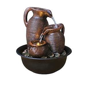 Tafelblad fontein, nieuwe Chinese stijl water fontein landschap, creatieve woondecoratie Retro desktop fontein meubels Accessoires voor fonteinfonteinen in de tuin (Color : Brass)