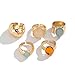 YNZGYBY Gold Rings for Women Non Tarnish Unique Chunky Gem Stone Stackable Knuckle Ring Set Vintage Funky Stack Open Jewelry Rave Rock Accessories Pack