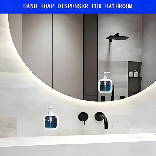 Image of Hand Soap Dispenser Bathroom, Shower Soap Dispenser Wall Mounted, Dish Dispenser for Kitchen, Shampoo and Conditioner Dispenser with Pump and Labels (White)